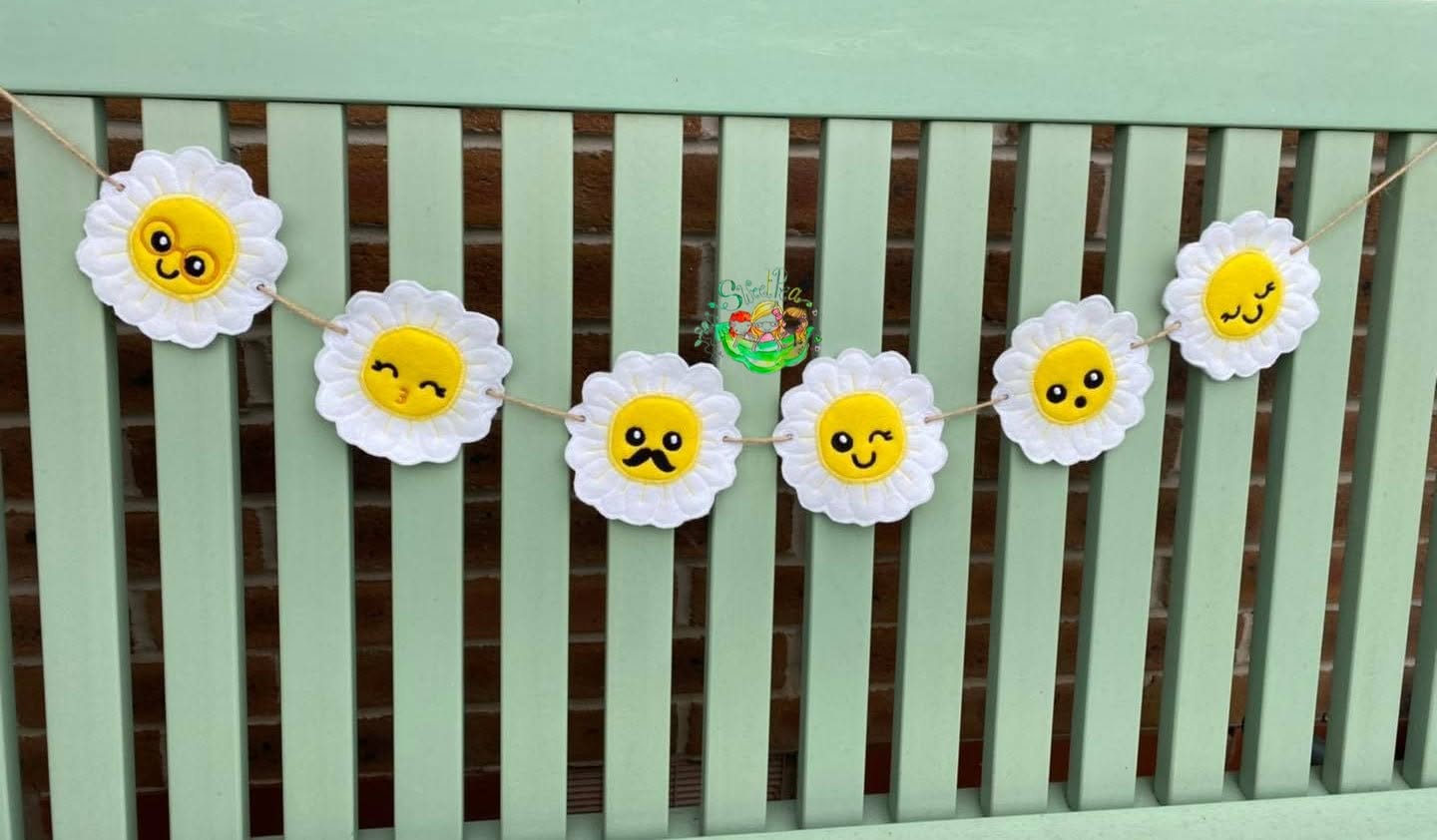 Sweetpea's Handmade Banner Collection - Happy Daisy Kawaii Face