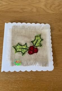 Sweetpea's Handmade Card Collection - Christmas Fabric Holly