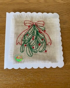 Sweetpea's Handmade Card Collection - Christmas Red Berries Mistletoe
