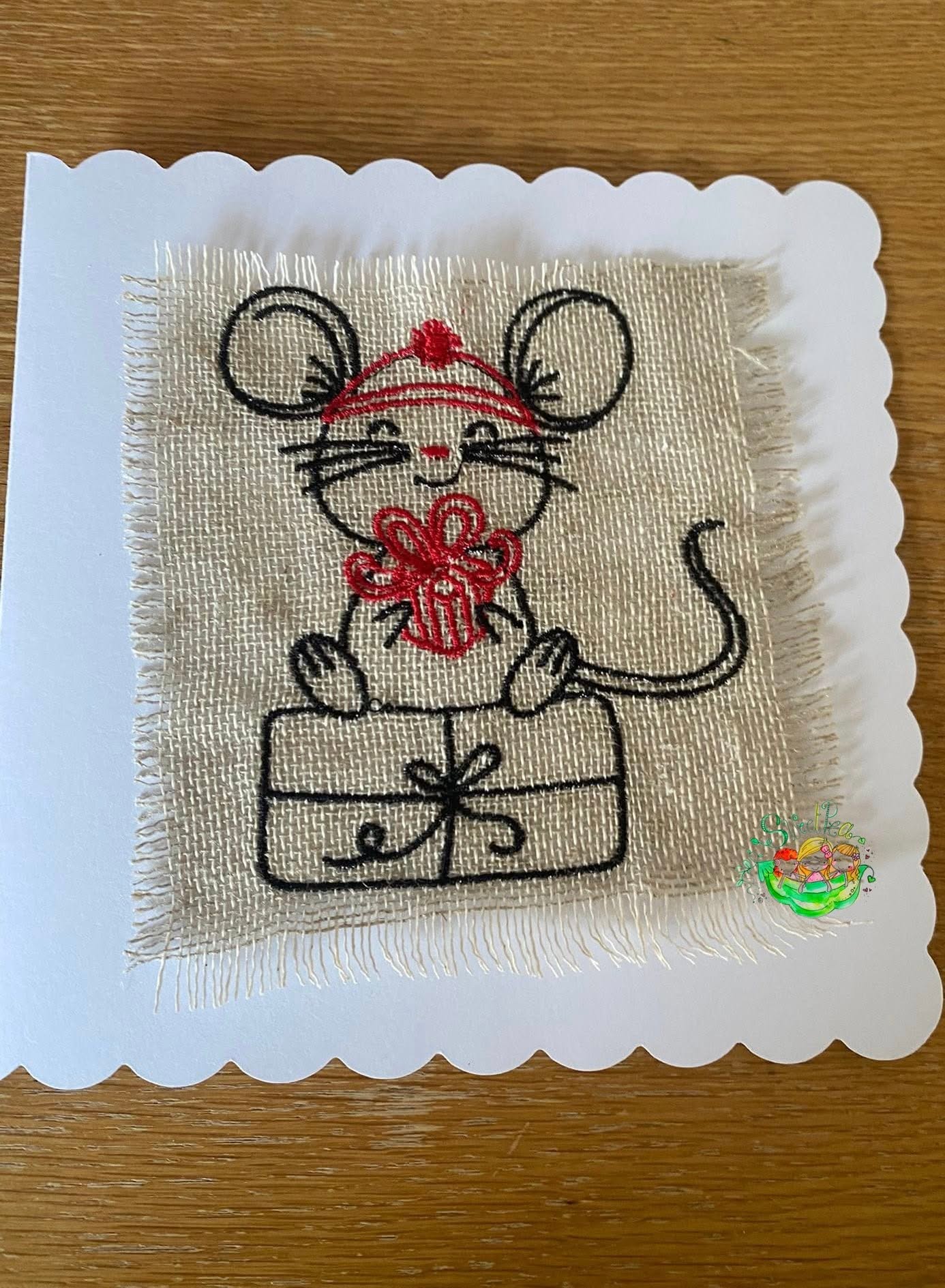 Sweetpea's Handmade Card Collection - Christmas Mouse with Gift