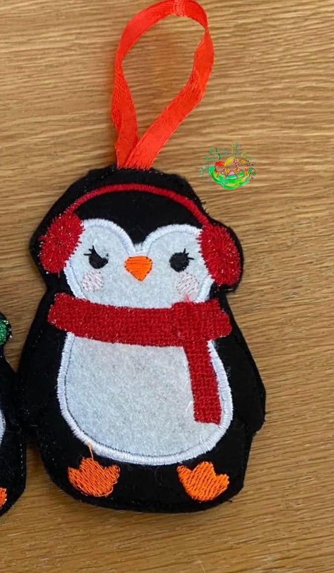 Sweetpea's Handmade Christmas Decoration Collection - Penguin with Ear Muffs