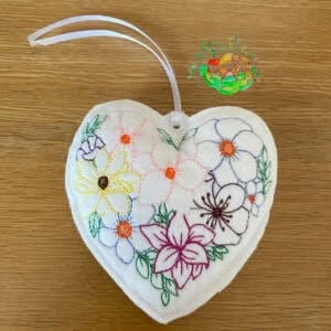 Sweetpea's Handmade Hanging Heart Decoration Collection - Spring Flowers 2