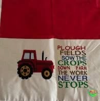 Sweetpea's Handmade Reading Cushion Collection - Red Tractor Plough Fields