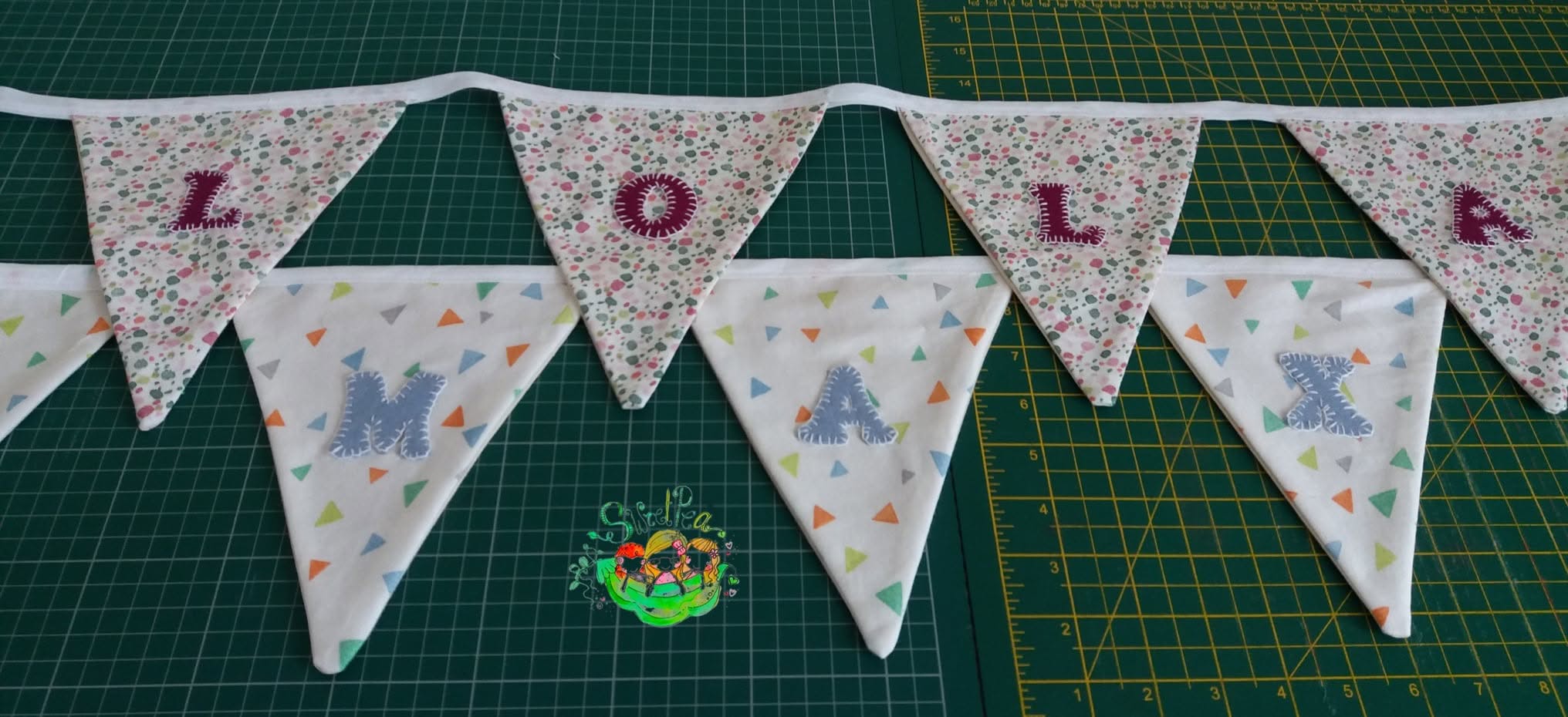 Sweetpea's Handmade Banner Collection - Name Fabric Traditional Flag