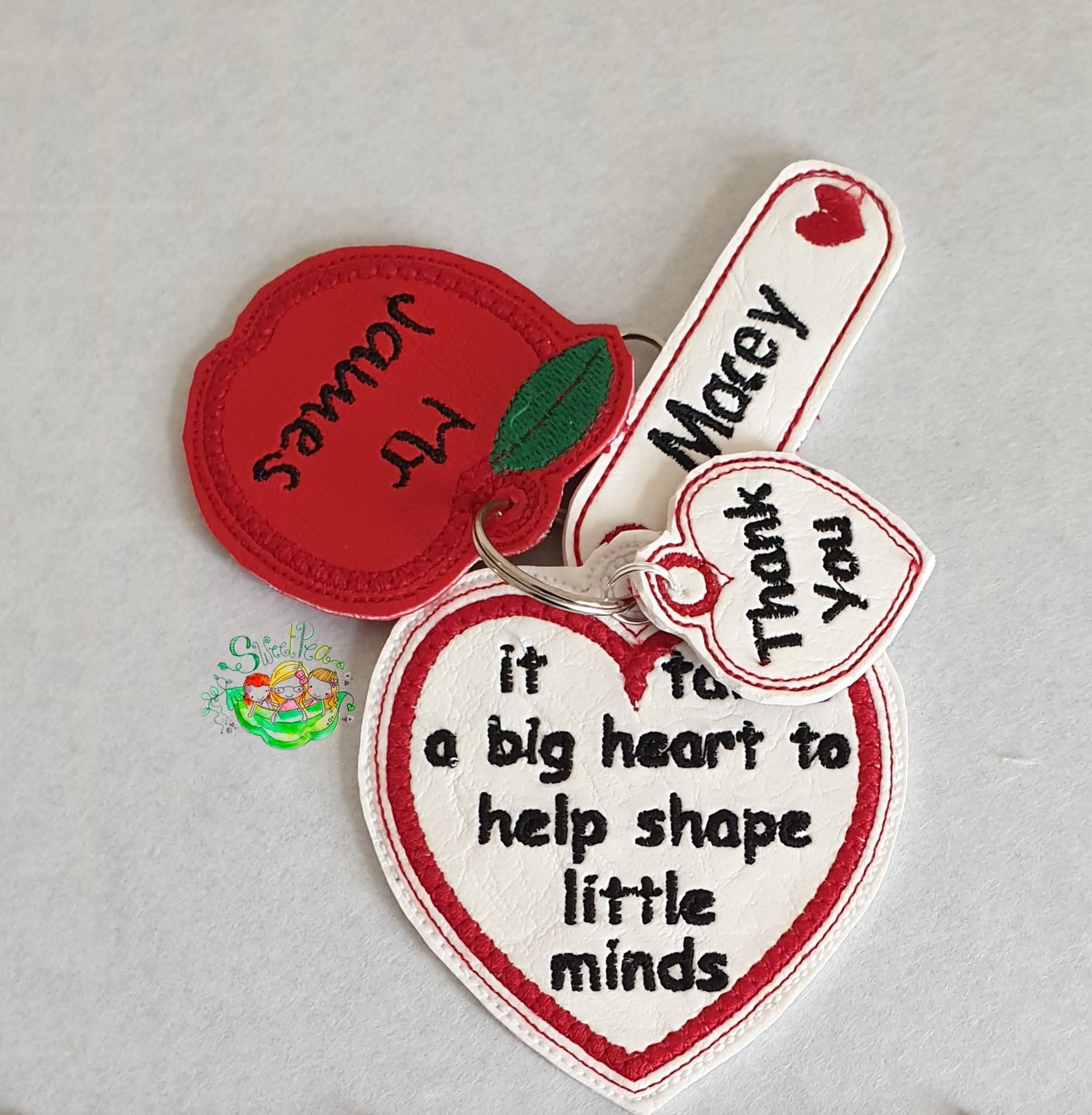 Sweetpea's Handmade Key Fob Collection - Best Teacher Heart