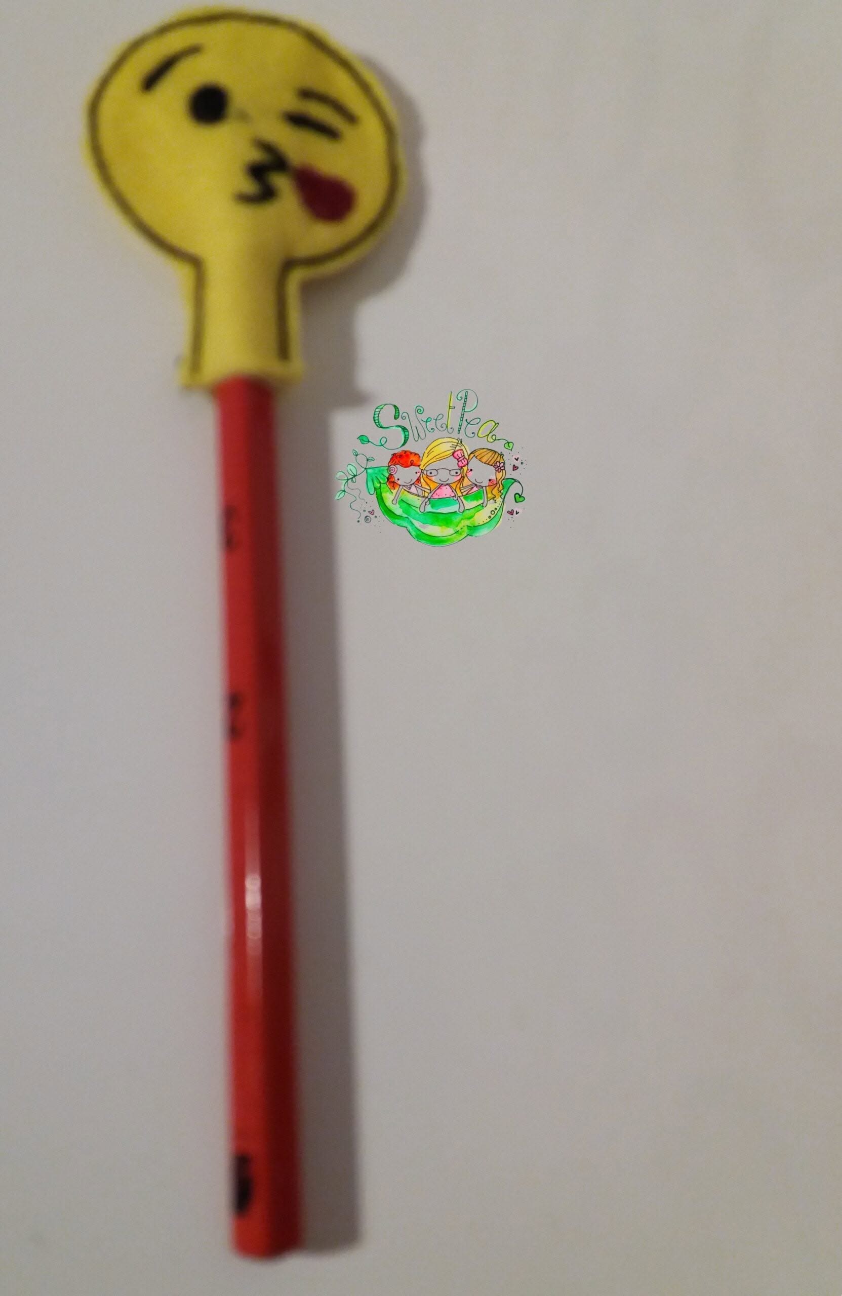 Sweetpea’s Handmade Emoji Pencil Topper Collection - Blowing Kisses