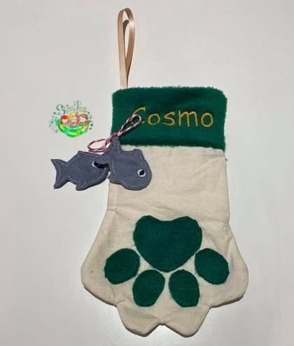 Sweetpea's Handmade Paw Christmas Stocking Collection - Cat