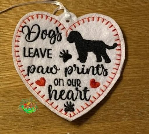 Sweetpea's Handmade Pet Heart Hanger Collection - Dogs Leave Pawprints On Our Heart
