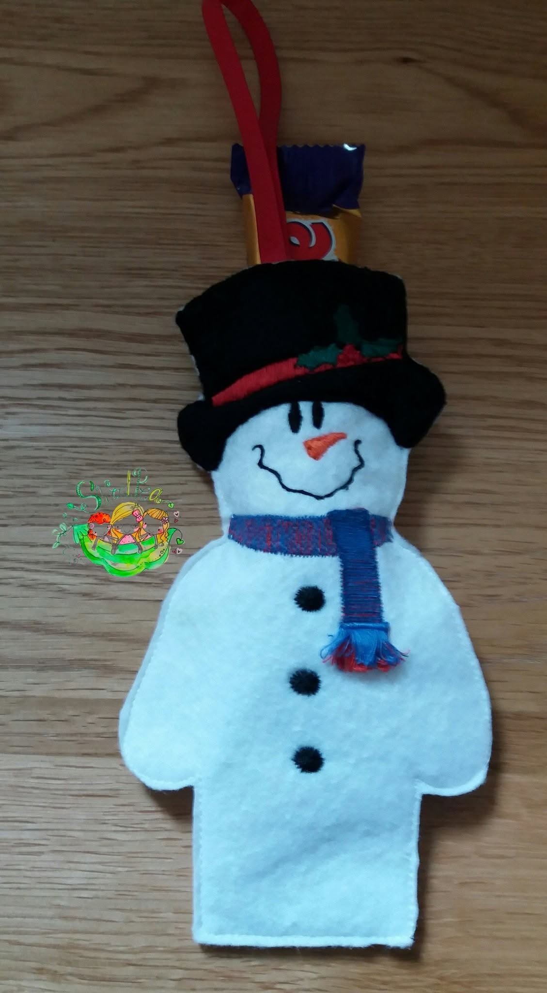 Sweetpea's Handmade Christmas Treat Bag Collection - Snowman
