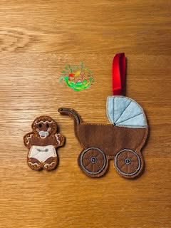 Sweetpea’s Handmade Gingerbread Baby Collection – Baby in a Pram Boy