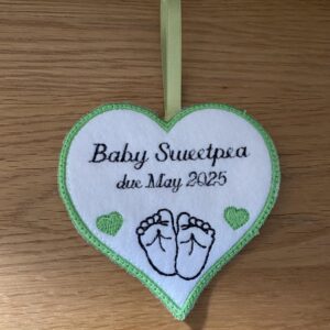 Sweetpea’s Handmade Baby Heart Hangers - Baby Due