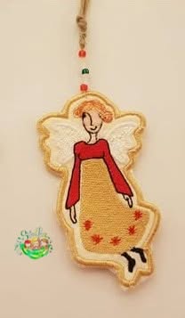 Sweetpea's Handmade Free-Standing Lace Angel Collection - Gold Dress