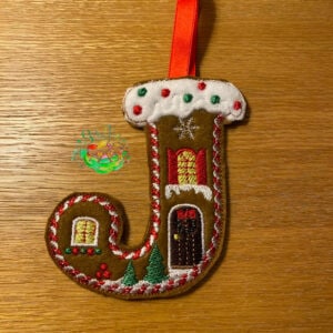 Sweetpea’s Handmade Gingerbread House Letter Collection - J