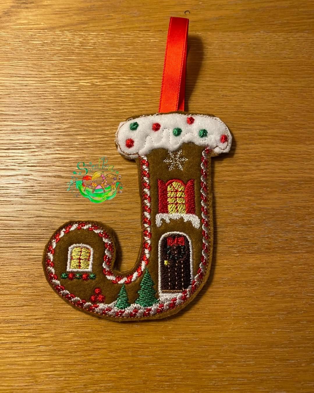 Sweetpea’s Handmade Gingerbread House Letter Collection - J
