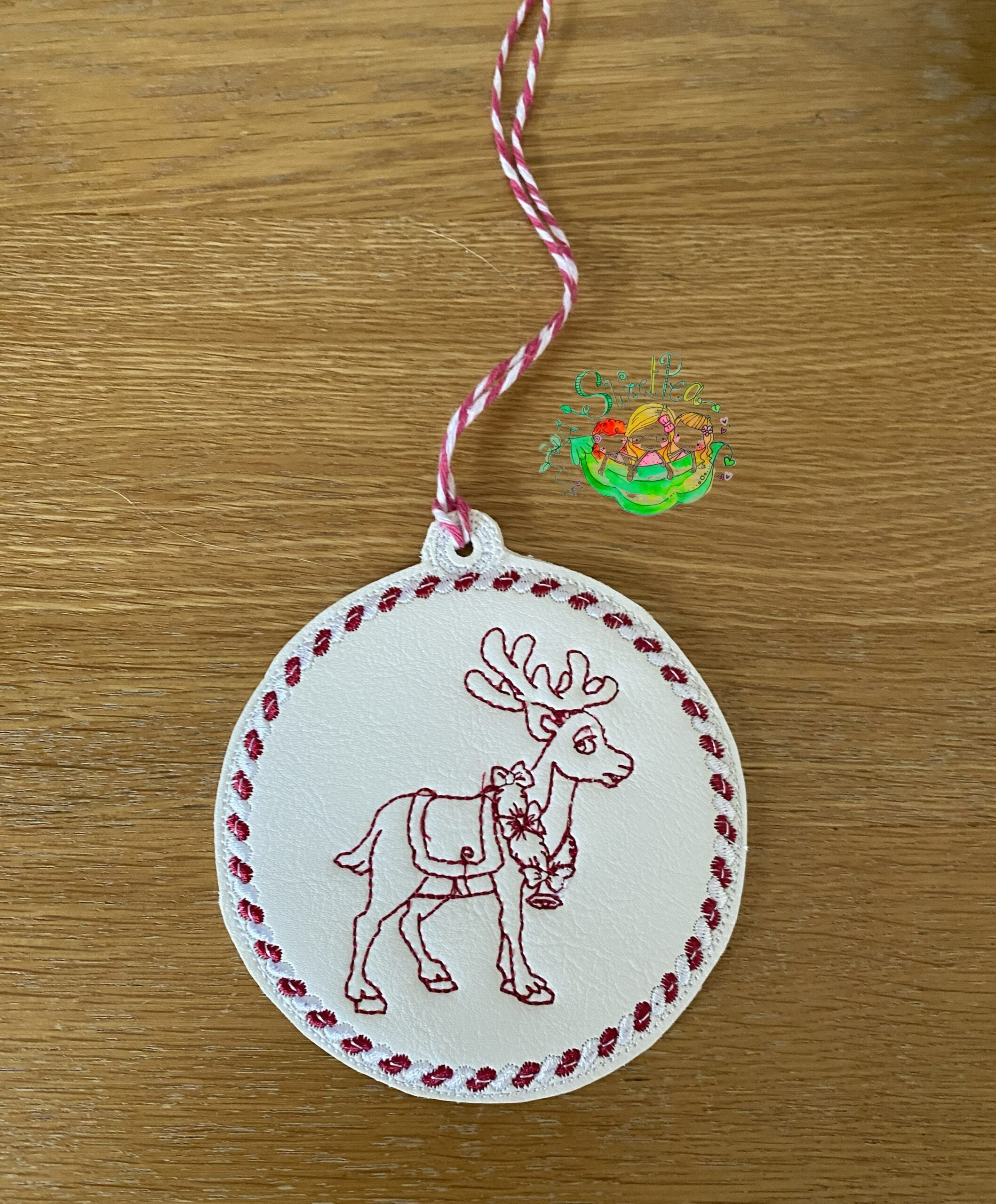 Sweetpea’s Handmade Redwork Twine Collection - Reindeer