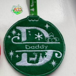 Sweetpea’s Handmade Split Letter Bauble Collection – D is for Daddy