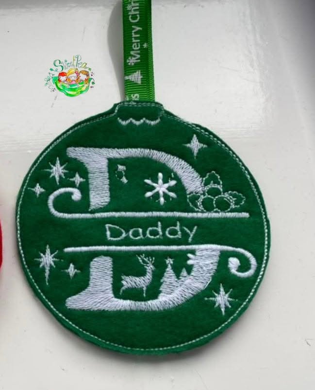 Sweetpea’s Handmade Split Letter Bauble Collection – D is for Daddy