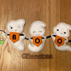 Sweetpea’s Handmade Halloween Ghost Hanger Collection – Boo Banner