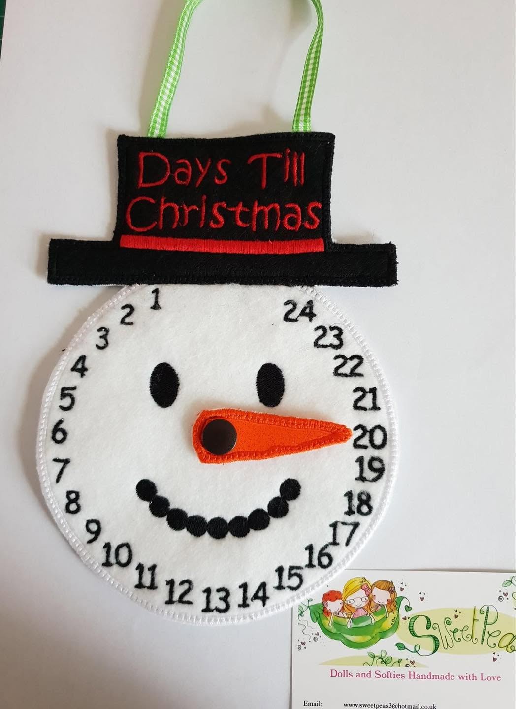 Sweetpea’s Handmade Christmas Countdown Collection – Snowman Clock